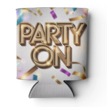 Party On Gold Text Streamers