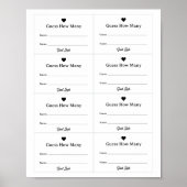 Party or Shower Guessing Game Guess Tickets Poster (Voorkant)