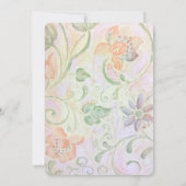 Party-ouderwets waterverf bloemenpatroon kaart (Achterkant)