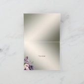 Party Paarse Roze Bloemen Golden Elegant Bedankkaart (Binnen)