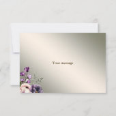 Party Paarse Roze Bloemen Golden Elegant Bedankkaart (Achterkant)