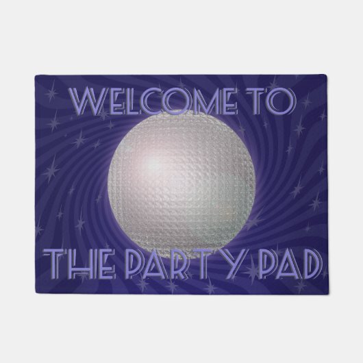 Party pad fun novelty Disco Ball Fiesta slogan Deurmat (Voorkant)