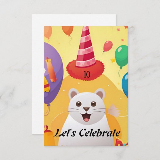 "Party Palooza: Verjaardag Kaart (Voorkant / Achterkant)