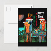 PARTY PAPEGAAIEN BRIEFKAART (Voorkant / Achterkant)