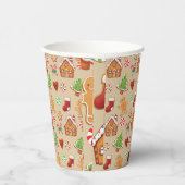 Party Paper Cups Christmas Gingerbread Print Papieren Bekers (Rechts)