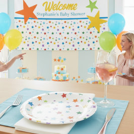 Party Paper Plate - Colorful Stars Design Papieren Bordje