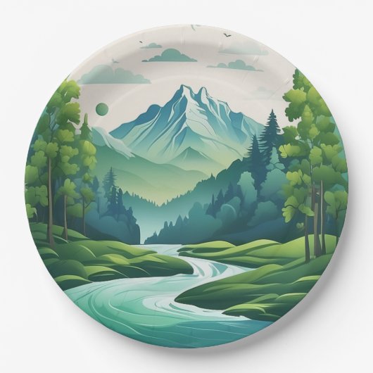 Party papier plooien papieren bordje (Voorkant)