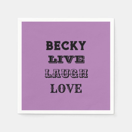 party papier servetten LIVE LAUGH LIEFDE NAAM PAAR (Voorkant)