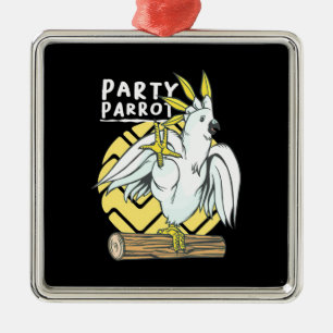 Party Parrot Bird Metalen Ornament