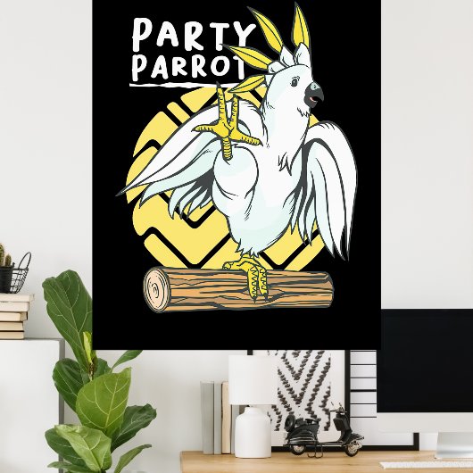 Party Parrot Bird Poster (Thuiskantoor)