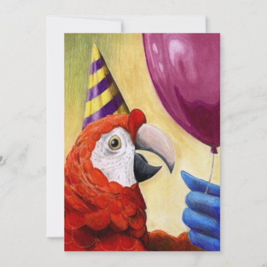 Party Parrot Invitation Kaart (Voorkant)