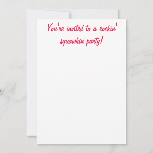 Party Parrot Invitation Kaart (Achterkant)