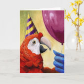 Party Parrot Verjaardag Kaart (Gele Bloem)