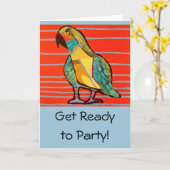 Party Parrot Wenskaart Kaart (Gele Bloem)