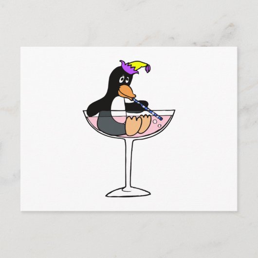 Party Penguin Briefkaart (Voorkant)