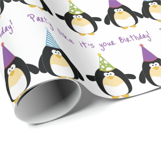 Party Penguin Cadeaupapier (Rol Hoek)