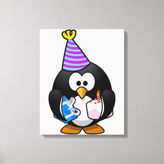 Party Penguin Canvas Afdruk (Voorkant)