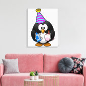 Party Penguin Canvas Afdruk (Insitu (Woonkamer))