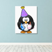 Party Penguin Canvas Afdruk (Insitu (Houten vloer))