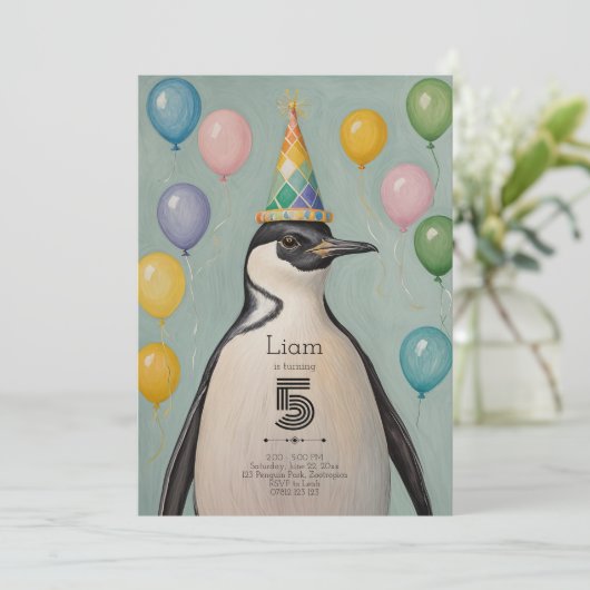 Party Penguin Kaart (Staand voorkant)