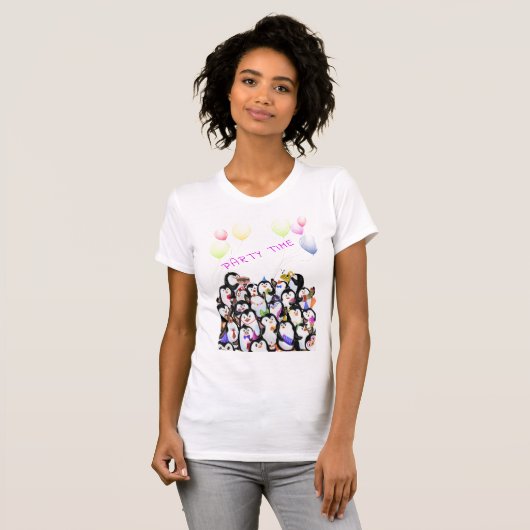 Party Penguin T-Shirt - Aangepaste tekst (Voorkant volledig)