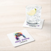 Party Penguin zonnebril, kind jarig Kartonnen Onderzetters (Insitu)