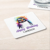 Party Penguin zonnebril, kind jarig Kartonnen Onderzetters (Schuin)