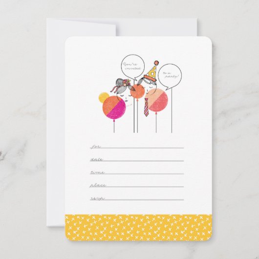 Party People 4,5" x 6,25" uitnodigingen (Voorkant)