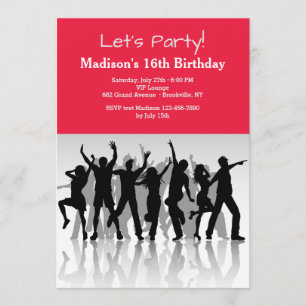 Party People Silhouettes Invitation Kaart