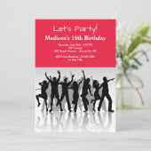 Party People Silhouettes Uitnodiging (Staand voorkant)