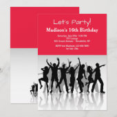 Party People Silhouettes Uitnodiging (Voorkant / Achterkant)