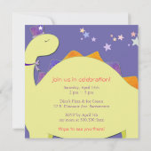 Party Pet Dinosaur Schattige Kind Verjaardagsfeest Kaart (Achterkant)