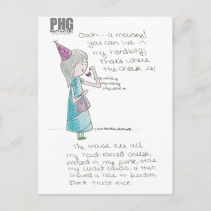 Party Pet Girl—Mousey Briefkaart