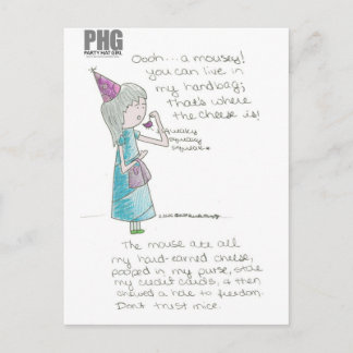 Party Pet Girl—Mousey Briefkaart