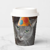Party Pet Grey Cat Papieren Bekers (Voorkant)