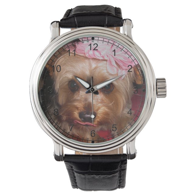 Party Pet Yorkie Horloge (Voorkant)