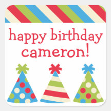 Party Petten Gepersonaliseerde Verjaardag Stickers