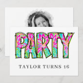 * PARTY PHOTO Birthday Any Event Personalize Kaart (Voorkant / Achterkant)