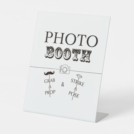 Party Photo Booth teken Reclamebord Met Voetstuk (Voorkant)