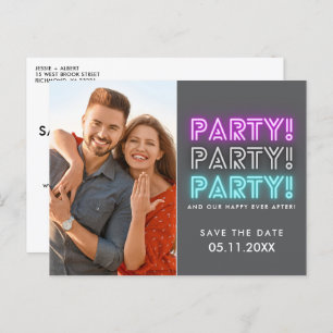 Party Photo QR Code Wedding Sla de datum op Aankondigingskaart
