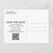 Party Photo QR Code Wedding Sla de datum op Aankondigingskaart (Achterkant)
