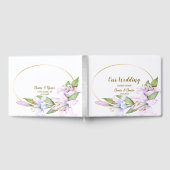 Party Pink Lily Flowers Golden Lijst Mooi Gastenboek (Volledig)