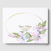 Party Pink Lily Flowers Golden Lijst Mooi Gastenboek (Achterkant)