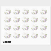 Party Pink Lily Flowers Golden Lijst Mooi Ronde Sticker (Vel)