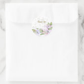 Party Pink Lily Flowers Golden Lijst Mooi Ronde Sticker (Tas)