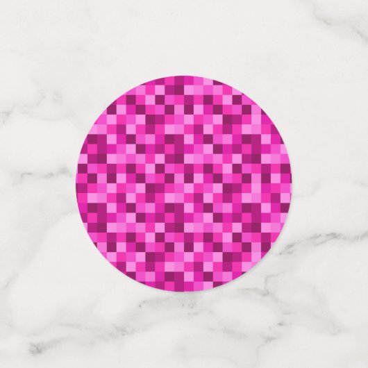 Party Pink Pixels Confetti, Pixelated Pattern Confetti (Kleine voorkant)