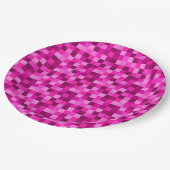 Party Pink Pixels Paper Plates, Party Plates Papieren Bordje (Gekanteld)