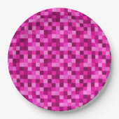 Party Pink Pixels Paper Plates, Party Plates Papieren Bordje (Voorkant)
