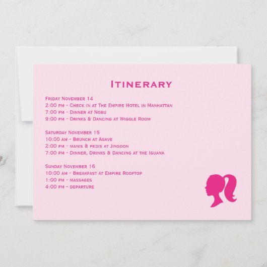 Party Pink Tropical Beach 21ste Verjaardag Weekend Kaart (Achterkant)