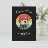 Party Pirate Girl Flat - Dank je wel Bedankkaart (Staand voorkant)